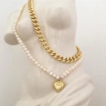2021 Bride Accessories Pearl Necklace Jewelry String Beads Multi Layer Chain Pearl Pendant Jewelry Necklace
