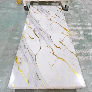 2024 gold High glossy 3d pvc marble sheet wall panel uv marble sheet 3d designs