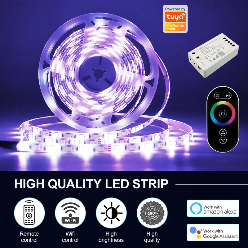 20m 12V LED RGB Strip Light 20 Meters IP68 Waterproof SMD 5050 RGBW Remote Control Smart WiFi TUYA App Music Sync Strip Lights