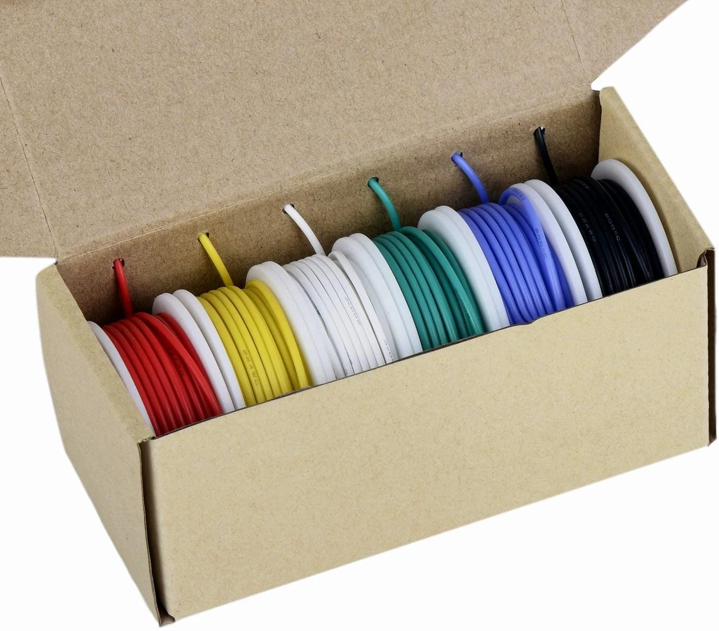 22AWG Stranded Wire, UL Approved, Tinned Copper Hookup Wire Kit 22 Gauge 300V for DIY, Flexible, PVC Insulated