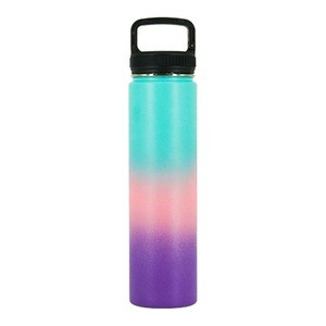 24 OZ Colorful Double Wall Insulated Gradient Sparkle Stainless Steel Water Bottle