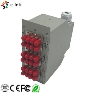 24 Ports Industrial DIN-Rail Fiber Patch Panel with 12 ST/PC SM Duplex adapter