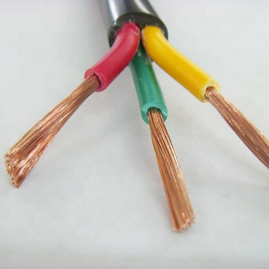 3 core 4 gauge copper conductor pvc insulation electric wire and cables