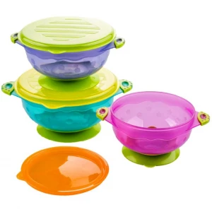 3-Pack Different Size Nonslip Spill Proof Baby Feeding Suction Bowls for Infant Toddler
