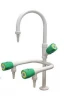 3 Way Bench Mounted Laboratory Water Tap with Swivel Neck &amp; Polypropylene Nozzle
