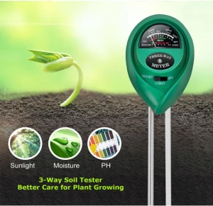 3-Way Soil Tester Soil pH Meter Moisture Tester Light Sensor Meter Plant Tester for Garden, Lawn, Farm, Indoor and Outdoor