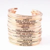 316L stainless steel customized quotes engraved  motivation bracelet inspirational jewelry