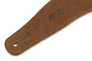 3.25" Wide Lightly Distressed Dark Brown Dual Padded Leather Guitar and Bass Strap