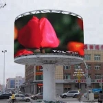 360 degree cylinder video display outdoor P3.91 P4.81 P5 curved column LED screen on building advertising billboard