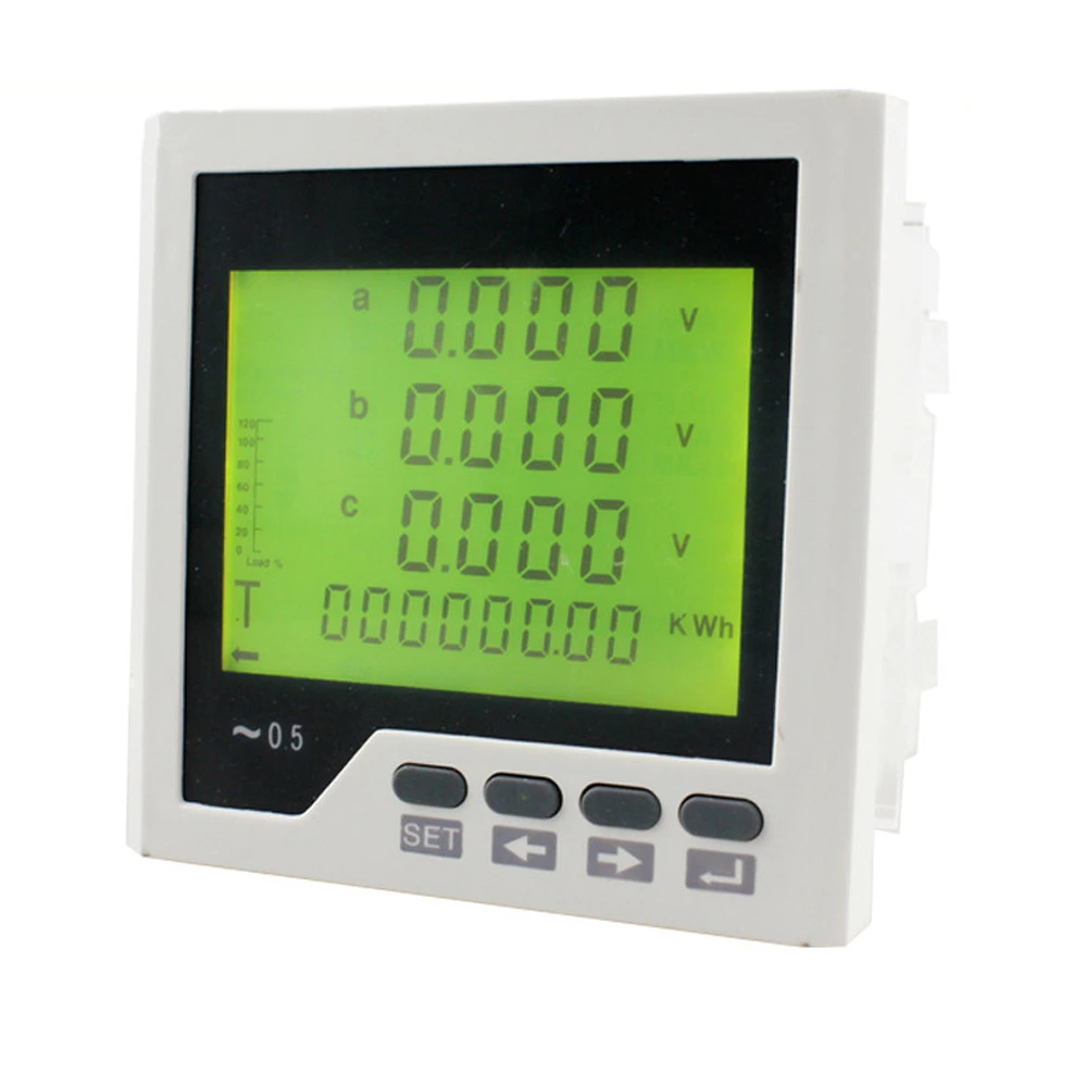 3D3Y Digital Panel Multifunction Meter Current Voltage RS485 Communication Panel Size 96*96mm with LCD for Distribution Box