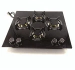 4 burner gas stove brass burner and glass panel China gas hob SG47002-2