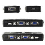 4 Port hub USB 2.0 KVM VGA/SVGA Switch Box Adapter Connects Printer Intelli keyboard Mouse 4 Computers Use 1 monitor
