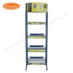 4 Tier Supermarket Retail Free Standing Metal Wire Water Bottle Storage Display Rack