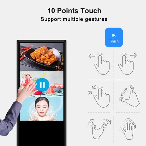 Buy 43 Inch Windows Os Touch Kiosk Totem Lcd Indoor Lcd Screen Floor ...