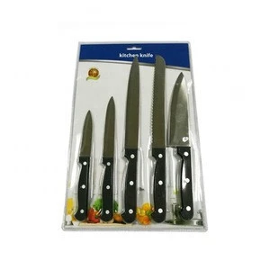 5 Pieces Stainless Steel knife with black pp handle Kitchen Knife Set
