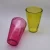 Import 500ml colored glass tumbler, embossed drinking glass with lid from China