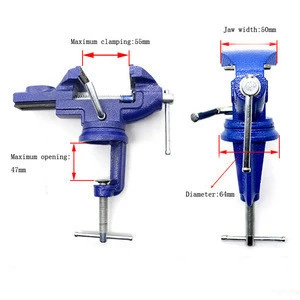 50mm 60mm 65mm 70mm Rotatable High Duty Mechanic Press Locking Swivel Base Table Top Clamp Universal Table Bench Vise