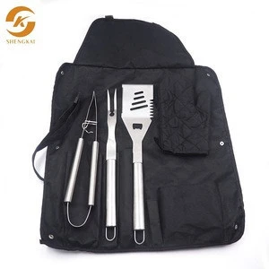 5PCS BBQ Grill Tools Set Barbecue Accessory With Apron
