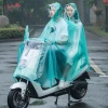 5xl extra large double riding raincoat pvc transparent double hat raincoat electric motorcycle outdoor poncho wholesale