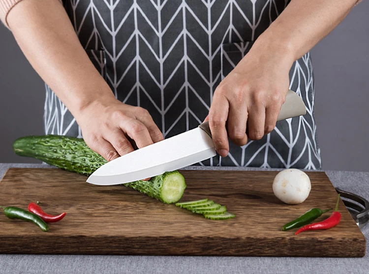 6 Inch Grey Handle Home Zirconia Ceramic Kitchen Knife