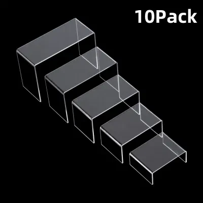 6 PC Clear Acrylic Display Risers Showcase for Shoe Risers Retail Stand Cupcake Stand Dessert Stand