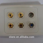7.1 Home Theater system 4*RCA gola plated female+ SAT+ TV aerial sockets conponent wall faceplate