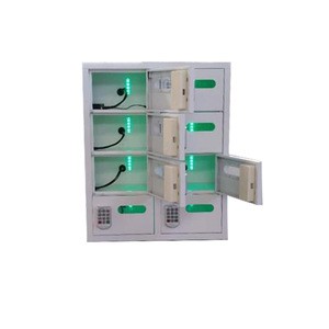 8 Doors Coded Lock Phone Charging Station Floor Standing Wall Mounted Mobile Phone Charger Locker