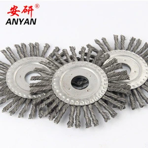 8 stainless steel Twist Knot Wire wheel Brush for  Cleaning Rust