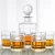 Import 830ml square whiskey decanter checks 5-Piece set from China