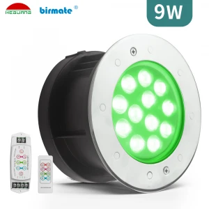 9W DC24V led underwater light RGB External Control Round Led Swimming Pool Recessed Underwater LightsSS316L High Bright