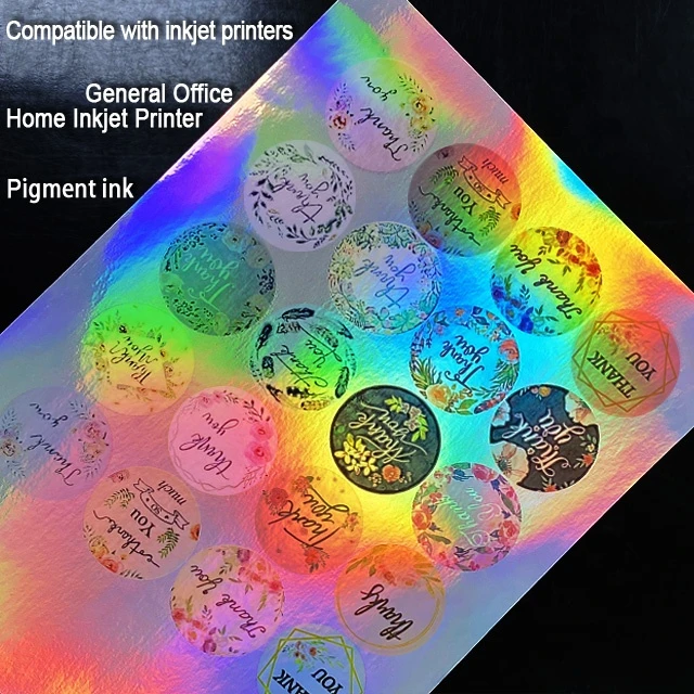 A4 Holographic die cut stickers a3 hologram adhesive paper sheet a6 vinyl cutting sticker
