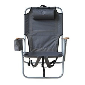 Adjustable Backpack Beach Camp Chair with Drink Holder and Storage Pockets
