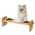 Import Adjustable Height Raised bamboo cat bowl frame durable pet bowl with 2 ceramic Bowls pets feeder holder from China