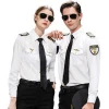 Airline Flight Attendant Stewardess Pilot Long Sleeve Shirt Uniforms