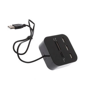 All In One Multi-card Reader Smart Card Reader with 3 ports USB 2.0 hub Combo for SD/MMC/M2/MS