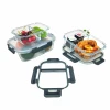 Amazon 3pcs Airtight High Quality Pyrex Glass Food Storage Container With Lids