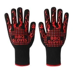 Aramid Fiber Oven Mitts Guantes de Barbacoa Grillhandschuhe, 932F Extreme Heat Resistant BBQ Grill Gloves