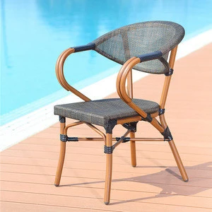 Bamboo look Rattan Wicker Garden Furniture Outdoor Metal Chair