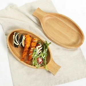 Bamboo Sushi Dishes Serving Tray Plate - Fish Shaped Pan, Japanese Style Fish Plates Food Dishes Wood Pan for Kitchen Dinner