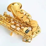 Bb Tone Curved Soprano Saxophone /curved gold lacquer Bb brass soprano saxophone instruments