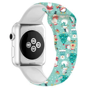 Best Gifts Christmas Designer Printed Iwatch Band Apple Watch Band Silicone 38mm 42mm