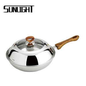 Best quality carbon fry pan stainless steel wok with lid