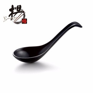 Best selling black japanese bent fruit soup spoon