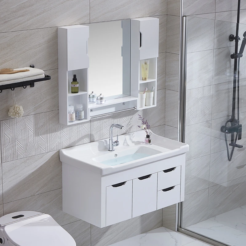 BESUN Classical Style PVC Soft Close Bathroom Vanity Cabinet