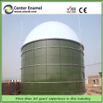 biogas reactor tank equipped with double membrane roof to collect biogas