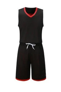 Black Basketball Wear Sets Sports Uniform Kits Custom Printed Logo Fit Basketball Jersey