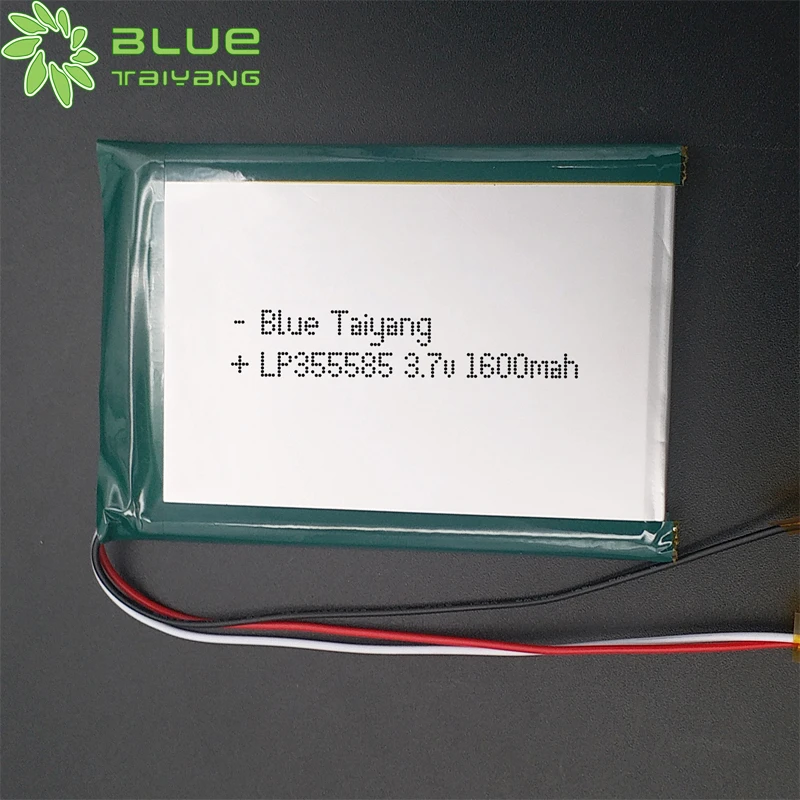 Blue Taiyang 3.7v li-polymer 355585 1600mah lipo battery