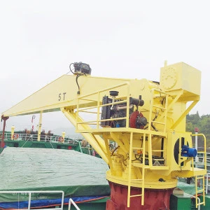 boat boom cargo loading lift ship  deck crane 8ton