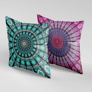 Bohemian Mandala Design Cotton Linen Sublimation Cushion Cover
