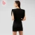 Import BOYASH Special Design Elegant Pleated Sleeves Black Mini Party Club Bandage Dresses from China